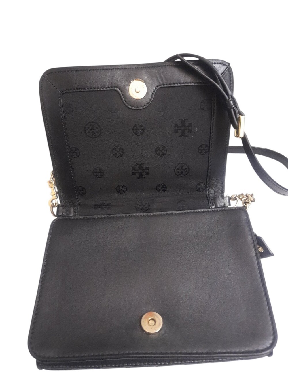 Tory Burch Black Quilted Leather Chain Shoulder Crossbody Bag - Picture 3 of 16